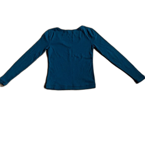 BDG Slim Fit Thermal V-Neck Long Sleeve Top Green Size XS - Picture 4 of 10